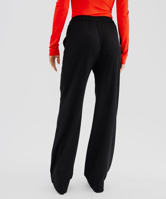 Pantalon large en maille fluide avec ceinture élastique femme vue3 - GEMO 4G FEMME - GEMO