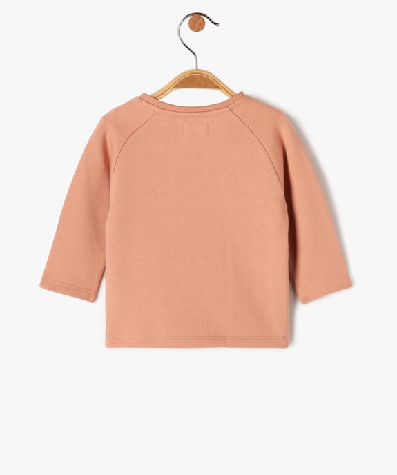 Sweat brassière en molleton à fermeture devant bébé fille vue3 - GEMO 4G BEBE - GEMO