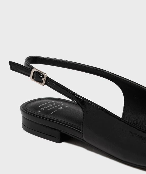 Escarpins slingback à bout carré et talon plat femme - Follow Me vue6 - FOLLOW ME - GEMO