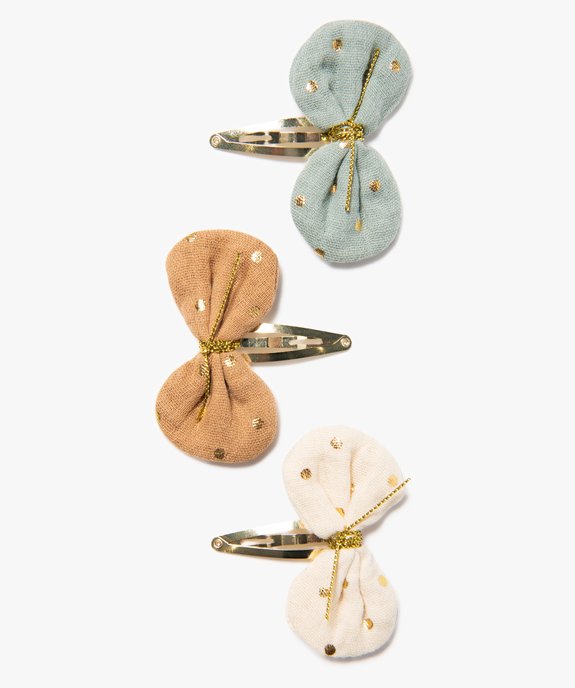 Pince fille forme clic-clac petits noeuds (lot de 3) vue1 - GEMO (ACCESS) - GEMO
