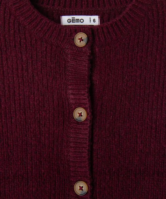 Gilet en grosse maille à col rond fille vue2 - GEMO (ENFANT) - GEMO