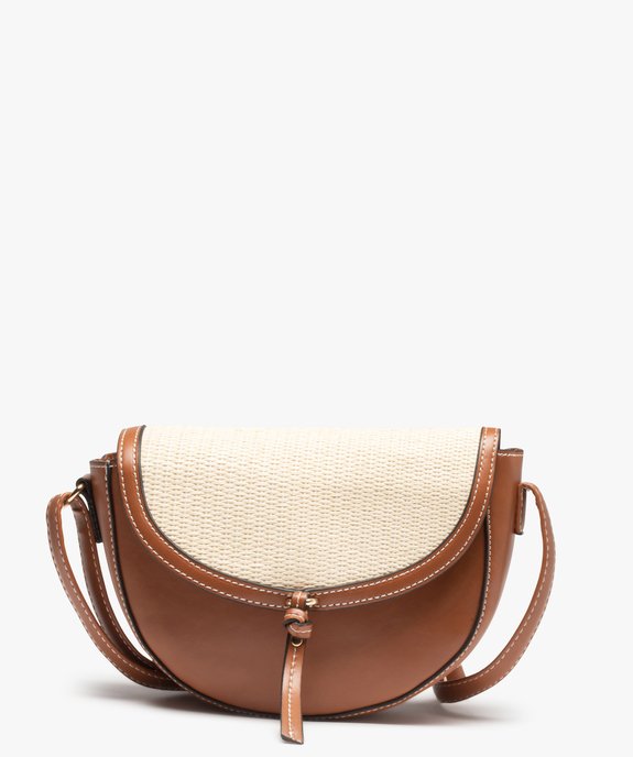Sac femme bi-matières forme besace vue1 - GEMO (ACCESS) - GEMO