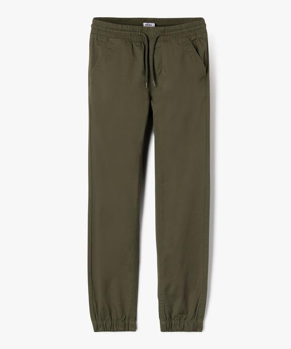 Pantalon jogger en toile de coton coupe slim  garçon vue1 - GEMO (JUNIOR) - GEMO