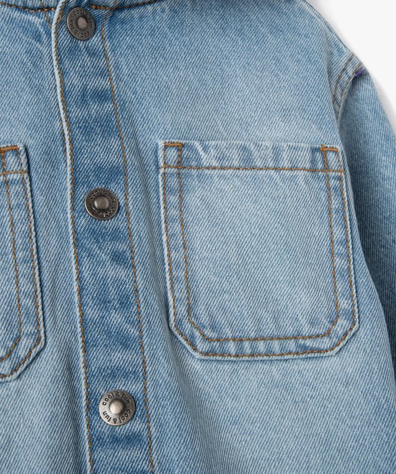 Chemise en jean bébé garçon à capuche et fermeture pressionnée vue2 - GEMO 4G BEBE - GEMO