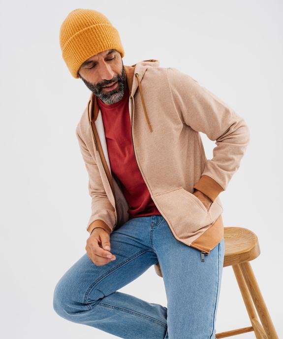 Sweat zippé à capuche homme vue4 - GEMO 4G HOMME - GEMO