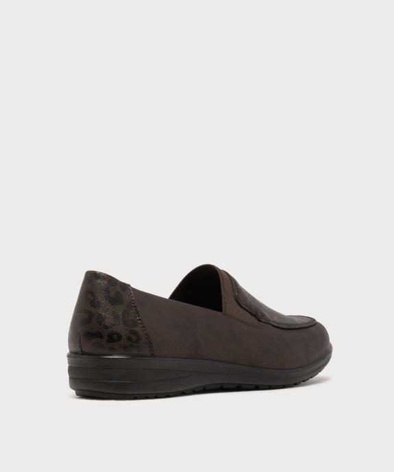 Mocassins confort à talon compensé et imprimé léopard femme - g'flex vue4 - G'FLEX - GEMO