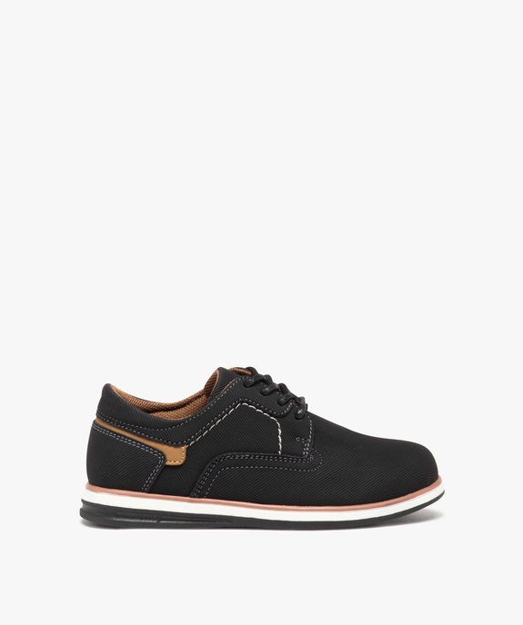 Derbies garçon unis en toile avec semelle bicolore vue1 - BUGGY - GEMO