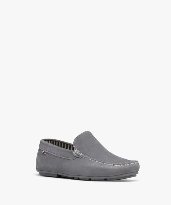 Mocassin dessus cuir velours semelle souple homme - Tanéo vue2 - TANEO - GEMO