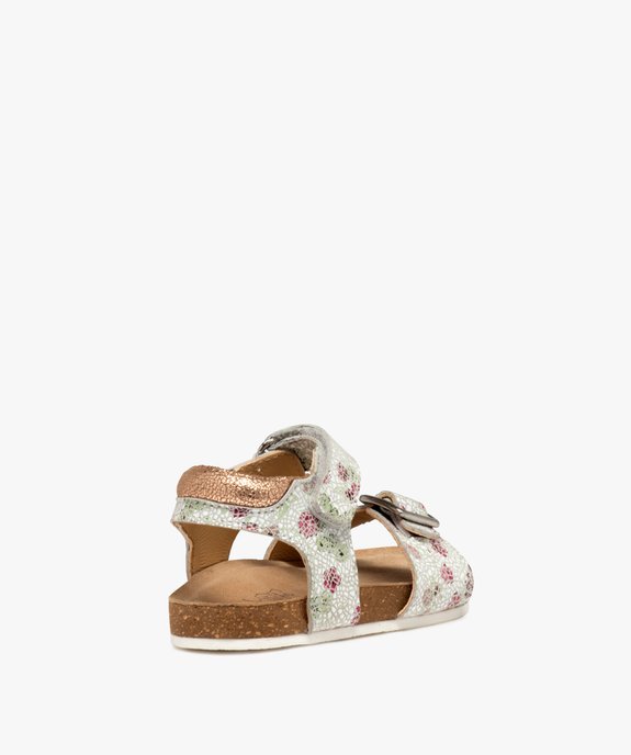 Sandales bébé fille à brides ajustables à motif fleuri – NA!  vue4 - NA! - GEMO