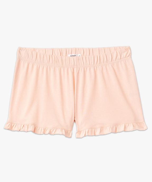 Short de pyjama avec finitions froncées femme vue4 - GEMO 4G FEMME - GEMO