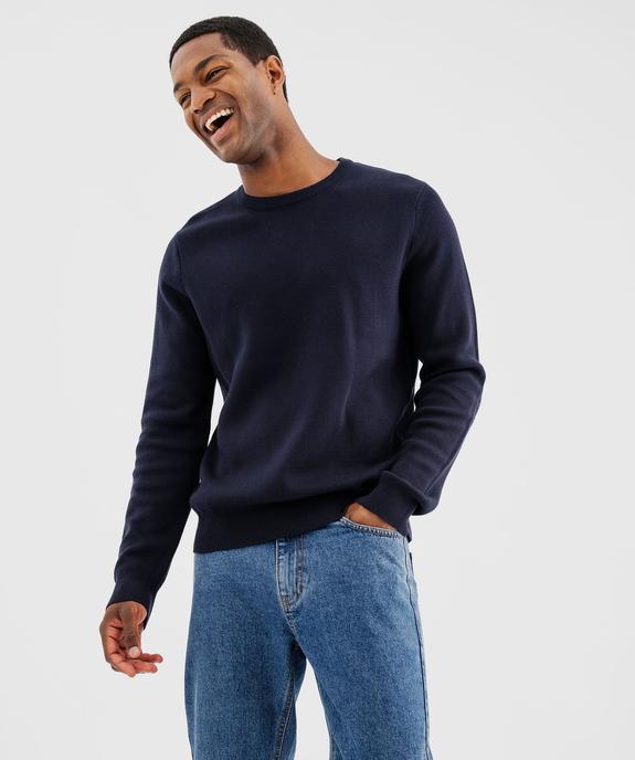 Pull en coton à col rond homme vue1 - GEMO (HOMME) - GEMO