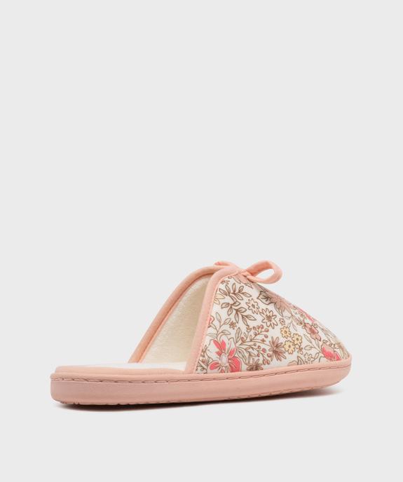 Chaussons mules à motifs fleuris semelle femme vue4 - GEMO(HOMWR FEM) - GEMO