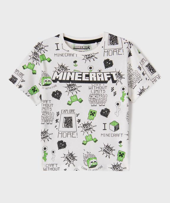Tee-shirt manches courtes en coton imprimé all over garçon - Minecraft vue1 - MINECRAFT - GEMO