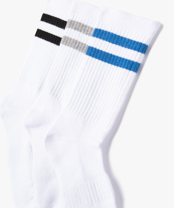 Chaussettes de sport avec bandes colorées garçon (lot de 3) vue2 - GEMO (ENFANT) - GEMO