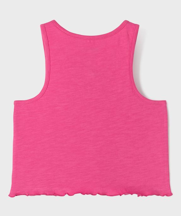 Débardeur en jersey de coton flammé finition roulottée fille vue4 - GEMO 4G FILLE - GEMO