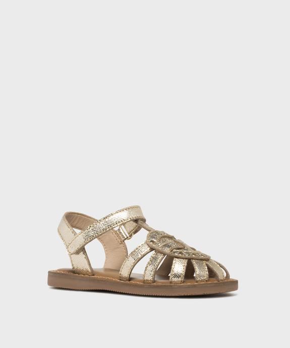 Sandales en cuir brillant avec motif cœur fille - Lovely Wings vue2 - LOVELY WINGS GEMO FOR GOOD - GEMO