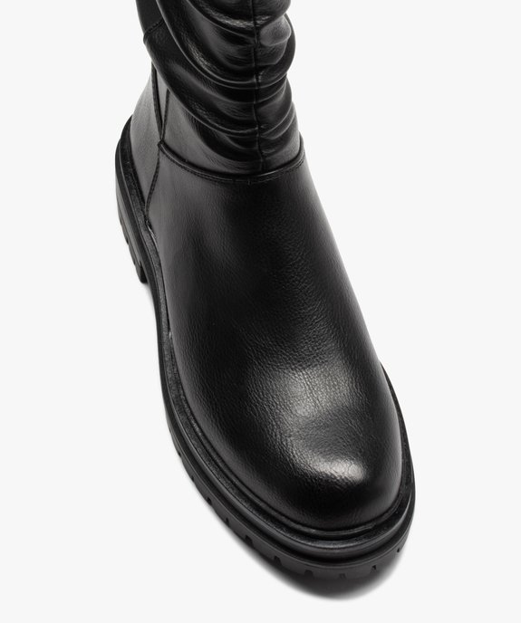 Bottes femme unies à semelle crantée et col sherpa vue6 - GEMO (CASUAL) - GEMO