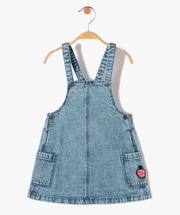 Robe bébé fille à bretelles en jean délavé vue1 - GEMO(BEBE DEBT) - GEMO