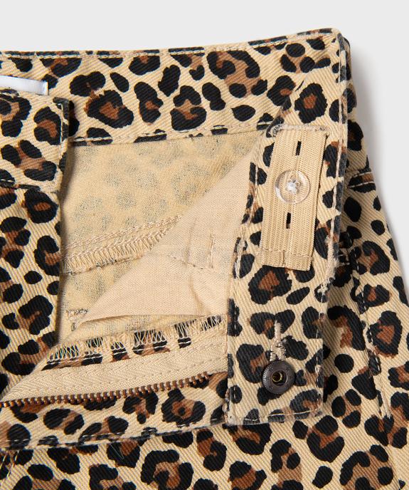 Bermuda en jean imprimé léopard fille vue4 - GEMO 4G FILLE - GEMO