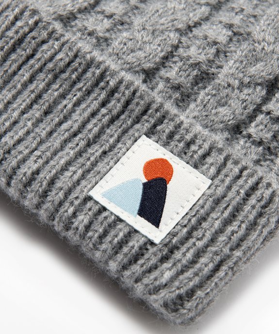 Bonnet torsadé à pompon doublure polaire bébé garçon vue2 - GEMO 4G BEBE - GEMO