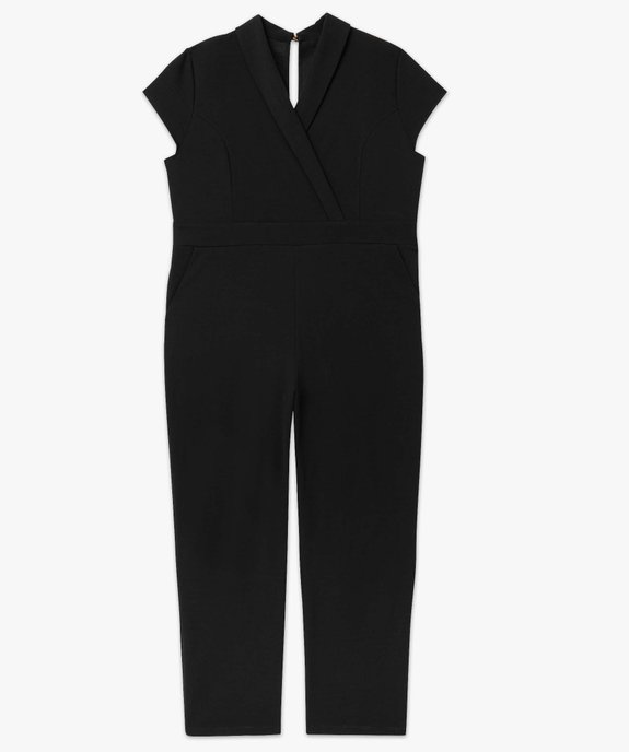 Combinaison pantalon femme grande taille à manches courtes et col cache-cœur vue3 - GEMO (G TAILLE) - GEMO