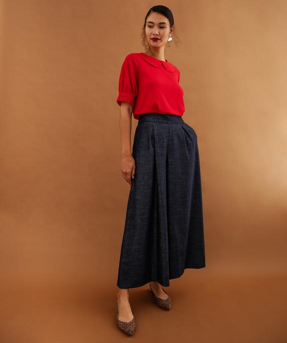 Blouse unie col claudine femme vue5 - GEMO(FEMME PAP) - GEMO