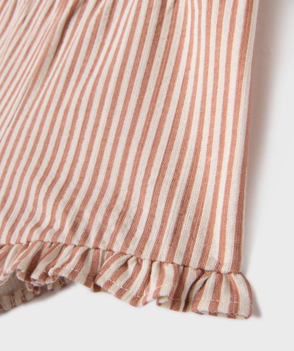 Short en jersey de coton texturé à taille élastiquée bébé fille vue2 - GEMO 4G BEBE - GEMO