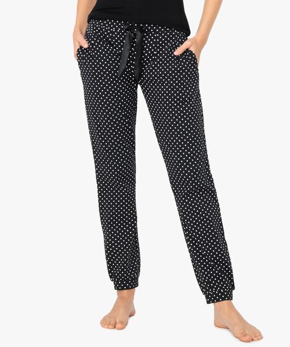 Pantalon de pyjama femme avec bas resserrés vue1 - GEMO(HOMWR FEM) - GEMO