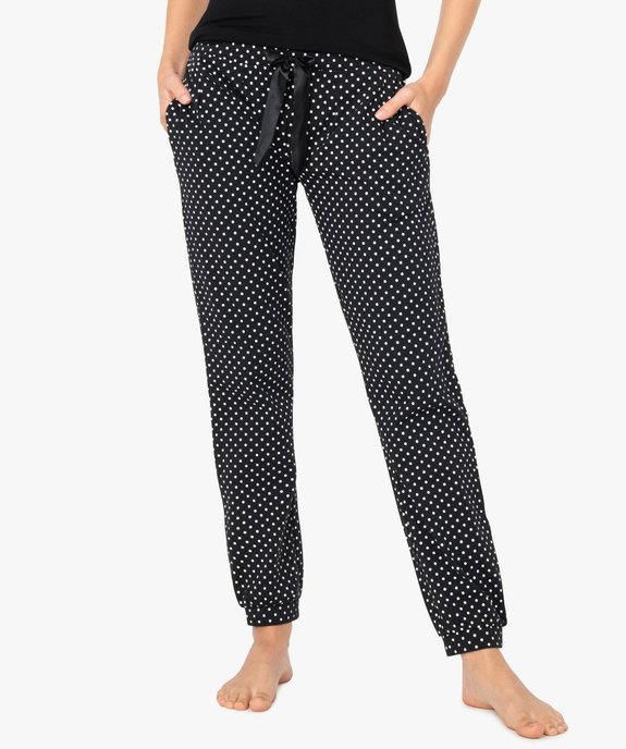 Pantalon de pyjama femme avec bas resserrés vue1 - GEMO(HOMWR FEM) - GEMO