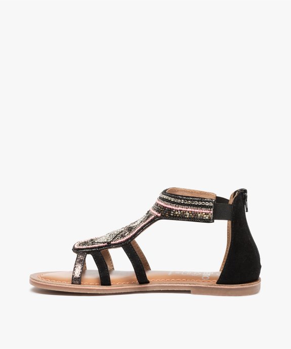 Sandales fille ornées de perles contrefort fermé et zippé  vue3 - GEMO (ENFANT) - GEMO