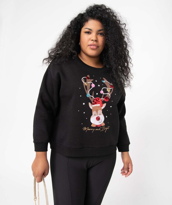 Sweat femme grande taille à à motif spécial Noël vue1 - GEMO (G TAILLE) - GEMO