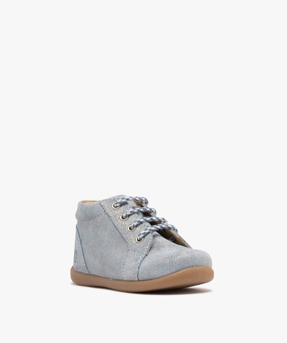 Chaussures premiers pas en cuir pailleté bébé fille - NA! vue2 - NA! - GEMO