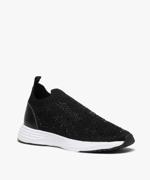 Baskets femme en maille à strass sans lacets vue2 - GEMO (SPORTSWR) - GEMO