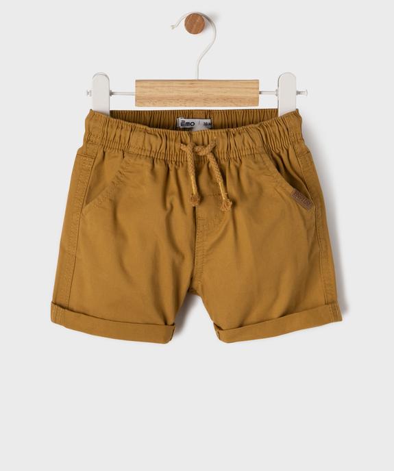 Bermuda en coton avec taille ajustable bébé garçon vue1 - GEMO(BEBE DEBT) - GEMO