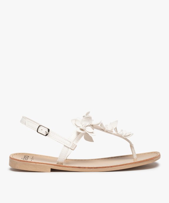 Sandales femme à entre-doigts ornées de fleurs en volume vue1 - GEMO (CASUAL) - GEMO