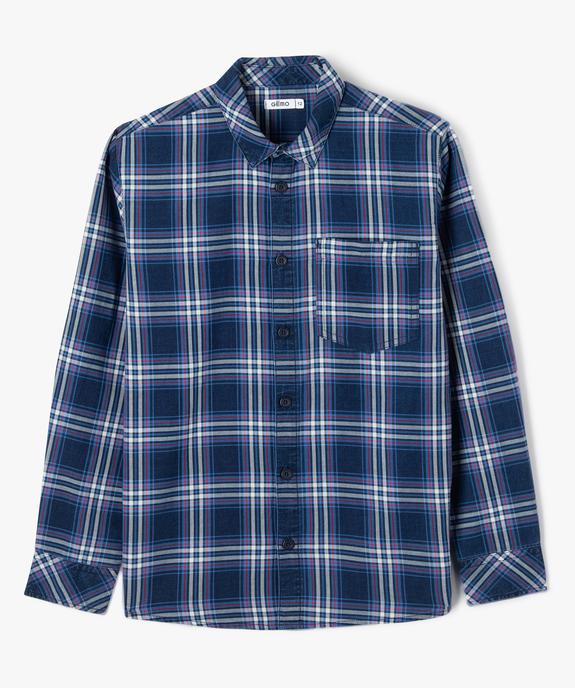 Chemise à carreaux avec poche poitrine garçon vue1 - GEMO (JUNIOR) - GEMO