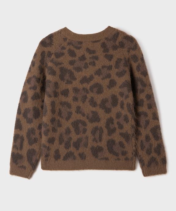 Pull duveteux imprimé léopard fille vue3 - GEMO (JUNIOR) - GEMO