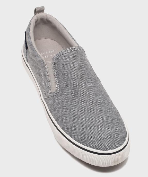 Baskets en toile à enfiler style slippers homme - Urban Steps vue5 - URBAN STEPS GEMO FOR GOOD - GEMO