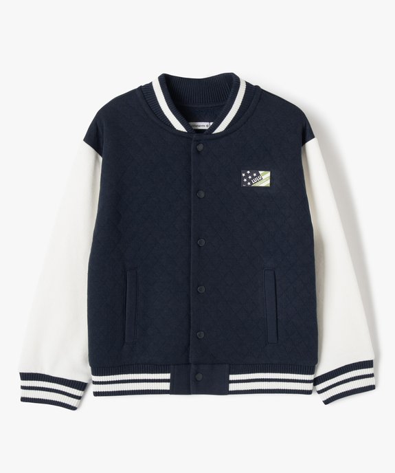 Sweat bicolore esprit teddy avec devant matelassé garçon - LuluCastagnette vue2 - LULUCASTAGNETTE - GEMO