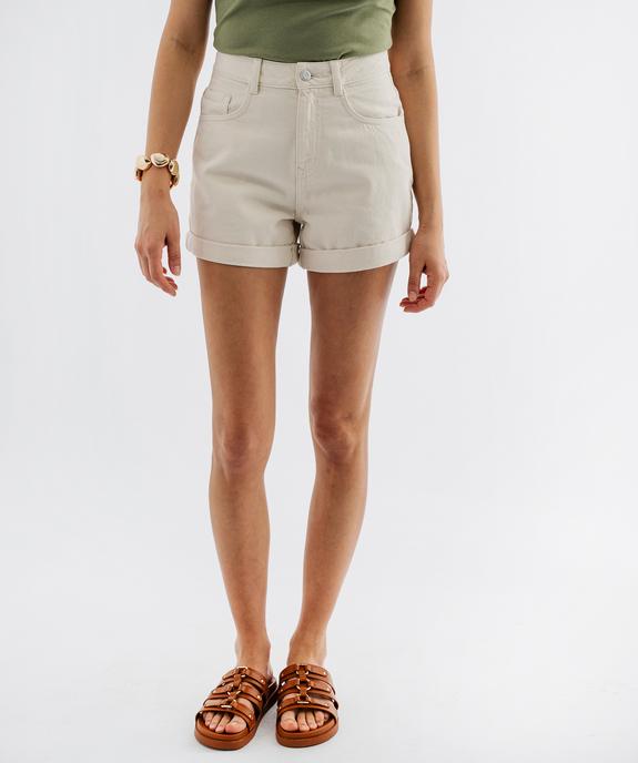 Short en toile denim coupe mom femme vue1 - GEMO 4G FEMME - GEMO
