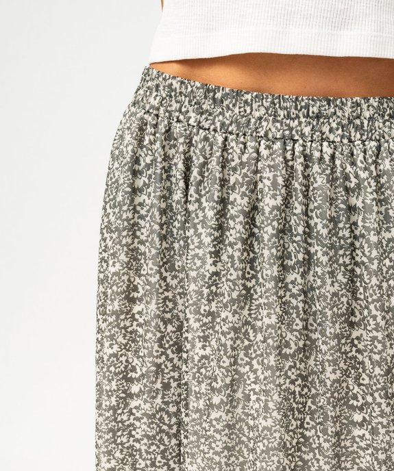 Jupe longue en voile fleuri femme vue2 - GEMO(FEMME PAP) - GEMO