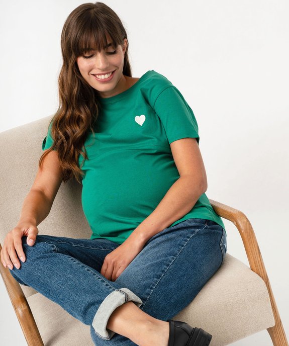 Tee-shirt d’allaitement avec zip femme vue1 - GEMO (MATER) - GEMO