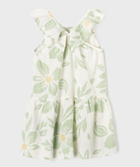 Robe sans manches à volants en voile de coton fleuri fille vue3 - GEMO (ENFANT) - GEMO