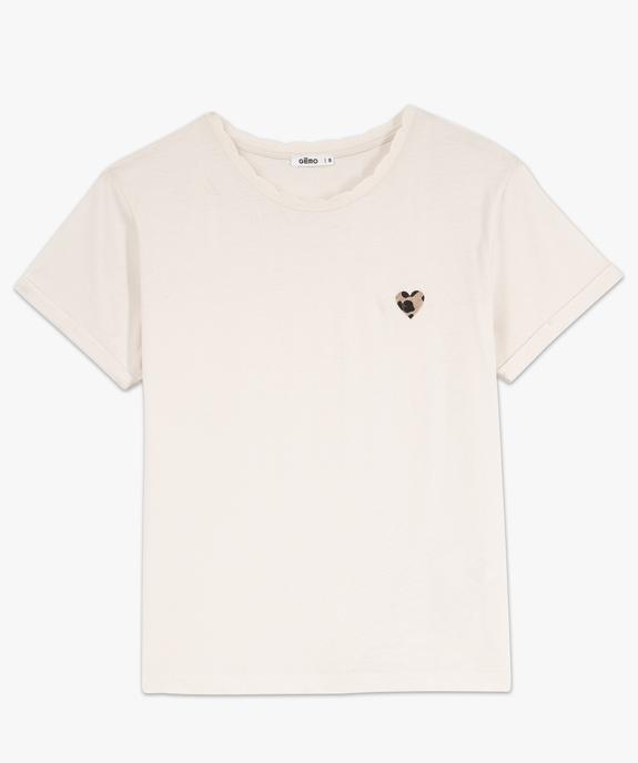 Tee-shirt manches courtes avec col rond fantaisie femme vue4 - GEMO(FEMME PAP) - GEMO