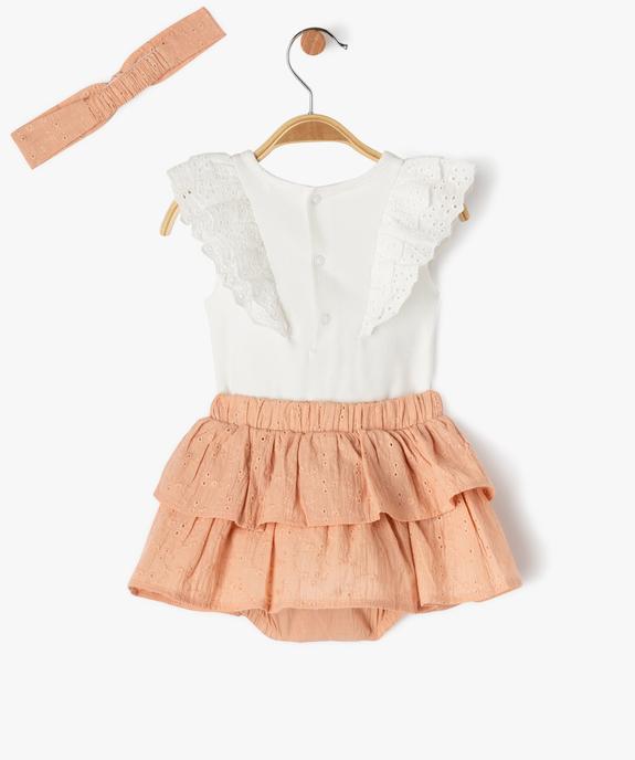 Ensemble 3 pièces body, jupe et bandeau cheveux bébé fille vue6 - GEMO(BB COUCHE) - GEMO