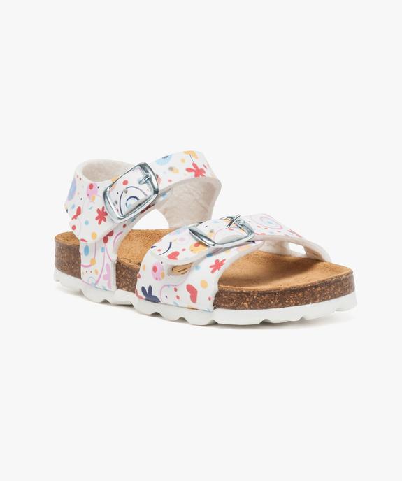 Sandale anatomique à boucles motifs fleurs vue2 - GEMO(BEBE DEBT) - GEMO