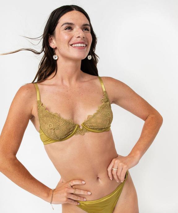 Soutien-gorge corbeille à armatures en dentelle et satin vue1 - GEMO(HOMWR FEM) - GEMO