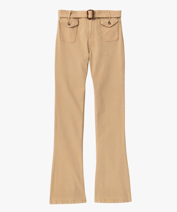 Pantalon femme en toile extensible coupe Bootcut vue4 - GEMO(FEMME PAP) - GEMO