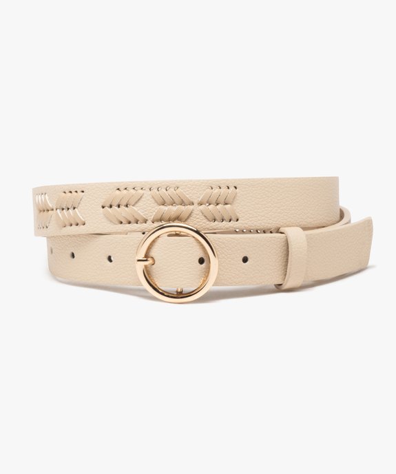 Ceinture grainée à tresses et boucle ronde femme vue1 - GEMO (ACCESS) - GEMO