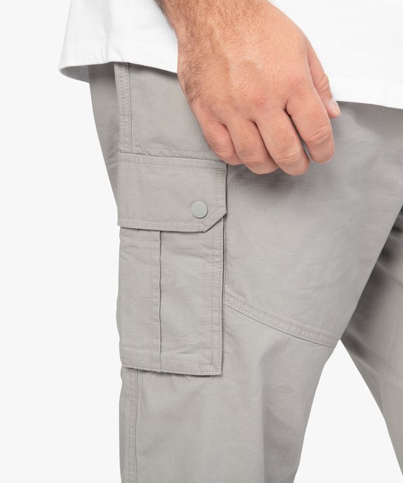 Pantacourt homme grande taille en toile unie avec larges poches vue2 - GEMO (G TAILLE) - GEMO